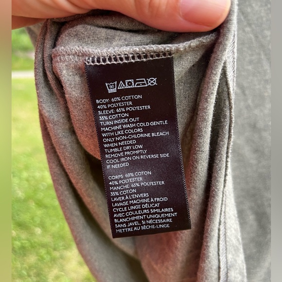 BDG Regular Fit M Crewneck LongSleeve Tee Flowered Sleeves, Soft Green Heather - Picture 5 of 9